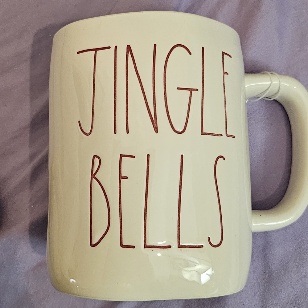 Rae Dunn Festive Cream and Red Mug